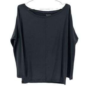ATHLETA‎ Essence Flow Dolman L/S Boat Neck Top • XS • black • yoga minimalist